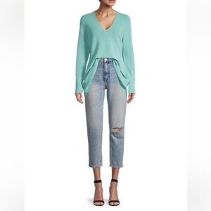 Eileen Fisher V Neck Sweater Green Size L